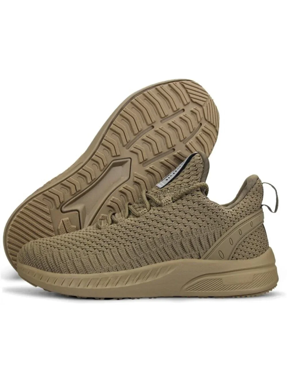 Women's Khaki Mesh Lightweight Casual Tennis Running Sneakers for Travel Work